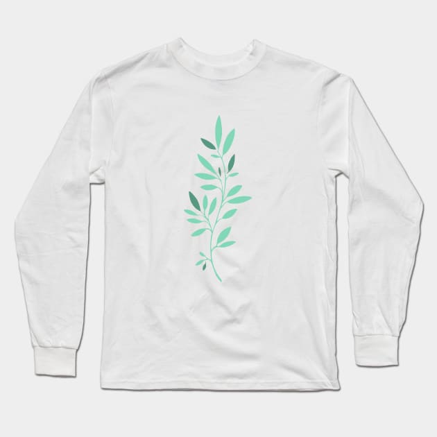 tree branch with leaves Long Sleeve T-Shirt by Jlissenok